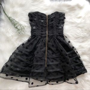 Betsey Johnson Dress Black Polka Dot Fit & Flare 2